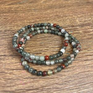 African Blood Stone NEW Crystal stretch bracelet one 7” 5mm beaded beads seftoni